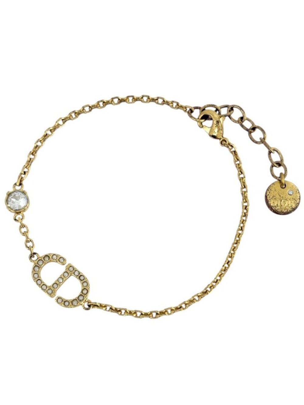 Dior Bracelet Rhinestone Gold